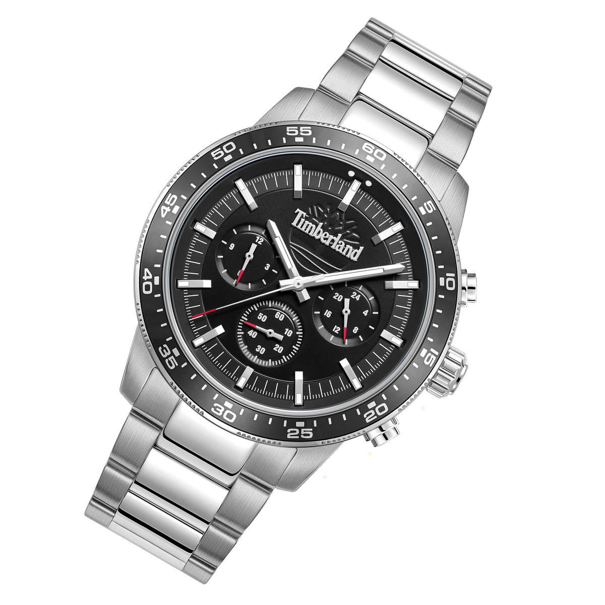Timberland Silver Steel Black Dial Chronograph Men's Watch - TDWGK0041302