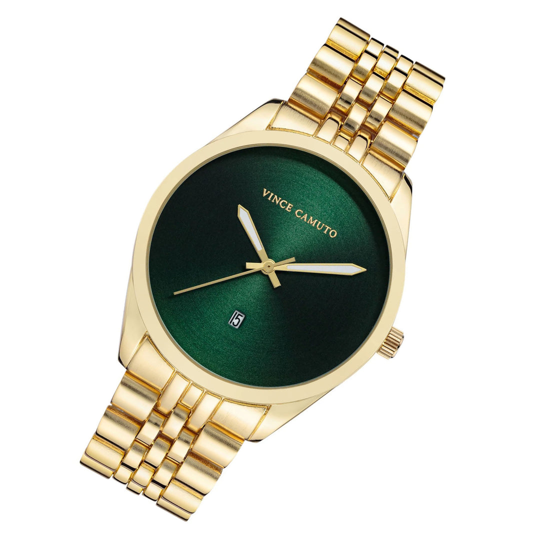 Vince Camuto Goldtone Green Dial Men's Watch - VC8040GNGP