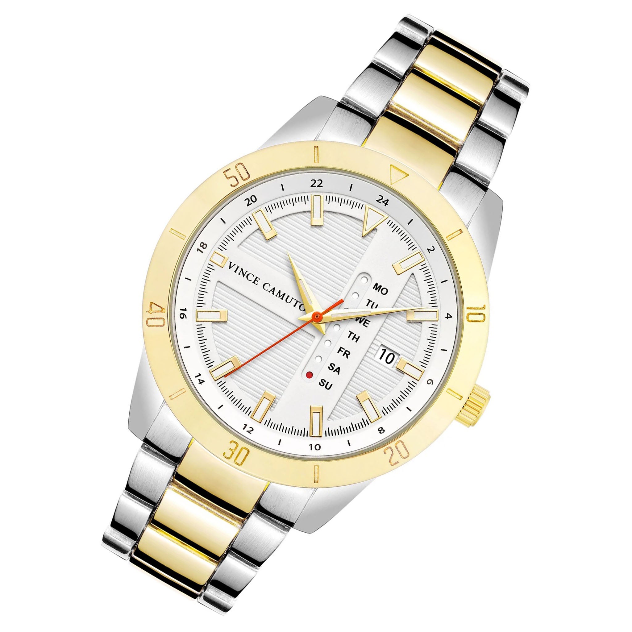 Vince Camuto Two-Tone Silver Dial Men's Watch - VC8043WTTT