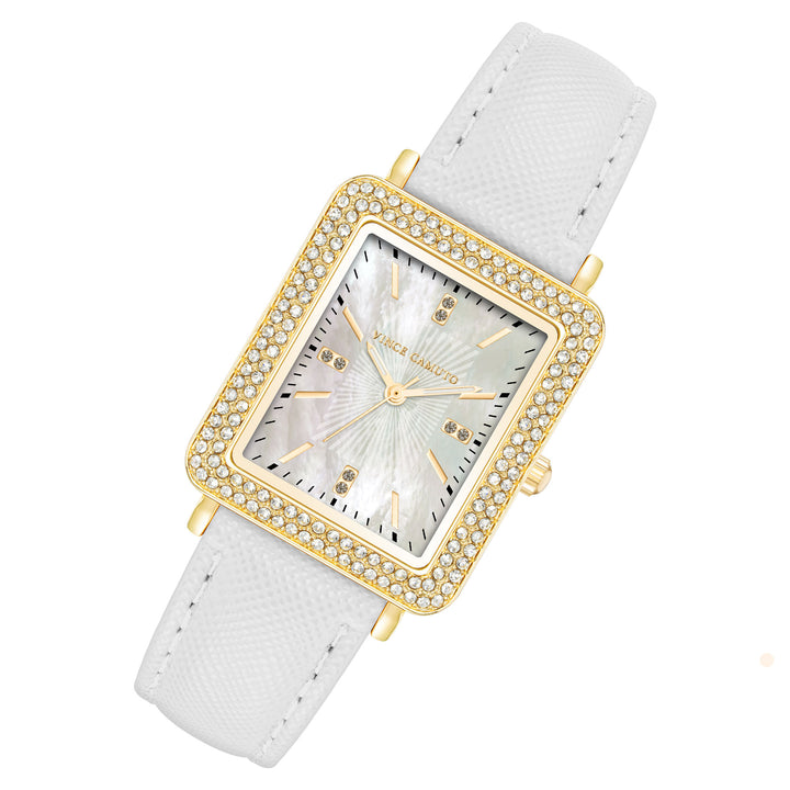 Vince Camuto White Vegan Leather Women's Watch - VC9012GPWT