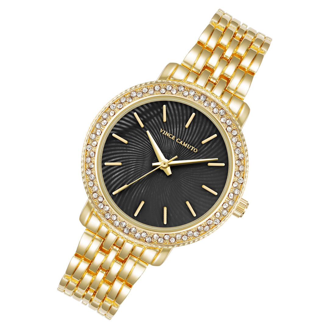 Vince Camuto Gold Tone Metal Black MOP Dial Women's Watch - VC9018BMGB