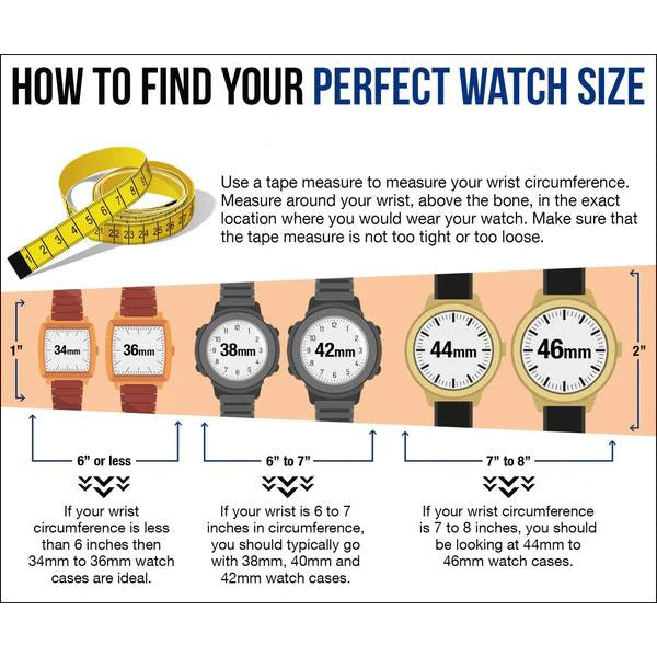 Average women's clearance watch size