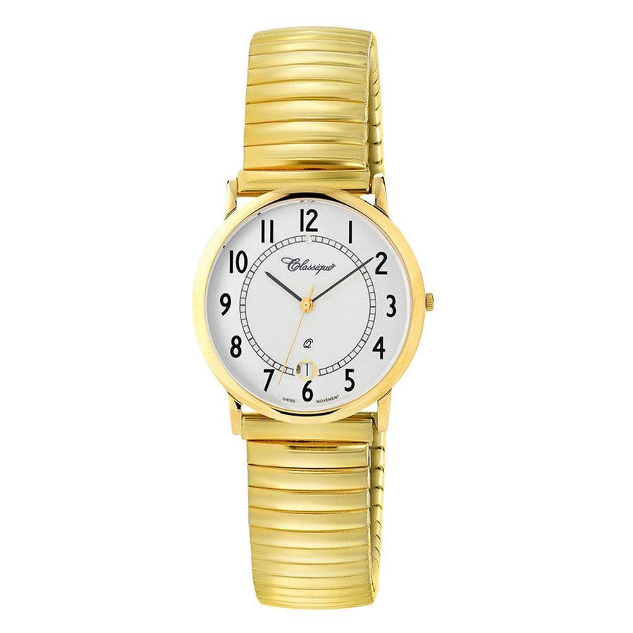 Classique Fashion Gold Steel Ladies Swiss Watch - 0436GFLEXI