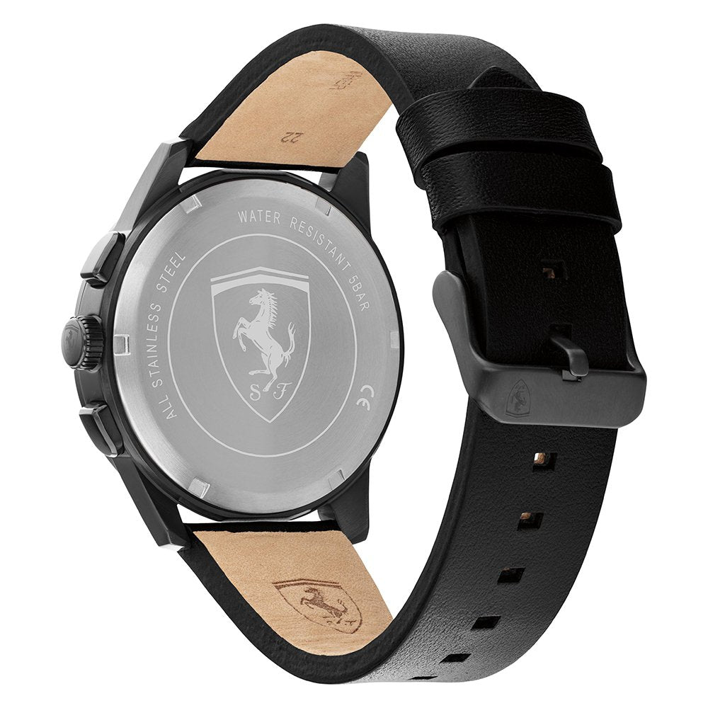 Scuderia Ferrari Grand Tour Black Leather Men's Multi-function Watch - 830829