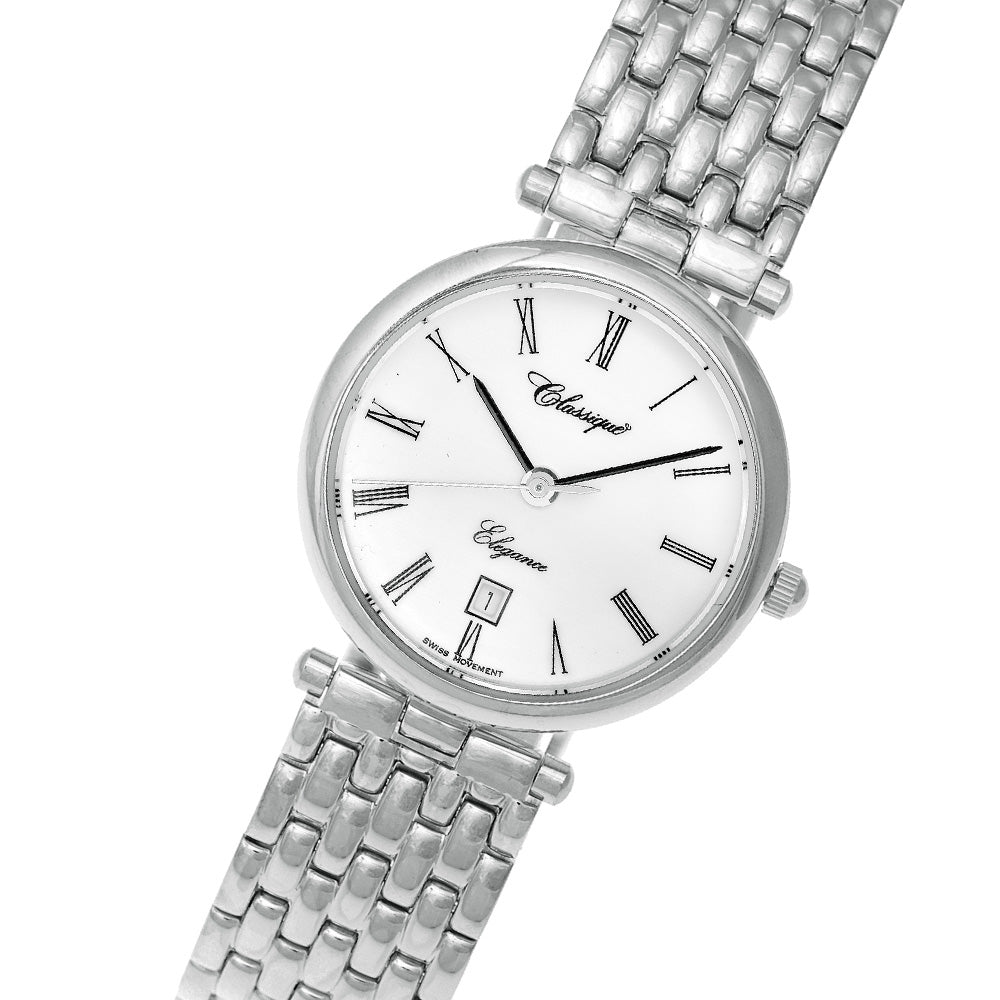 Classique Elegance Silver Steel Ladies Swiss Watch - 1442EW