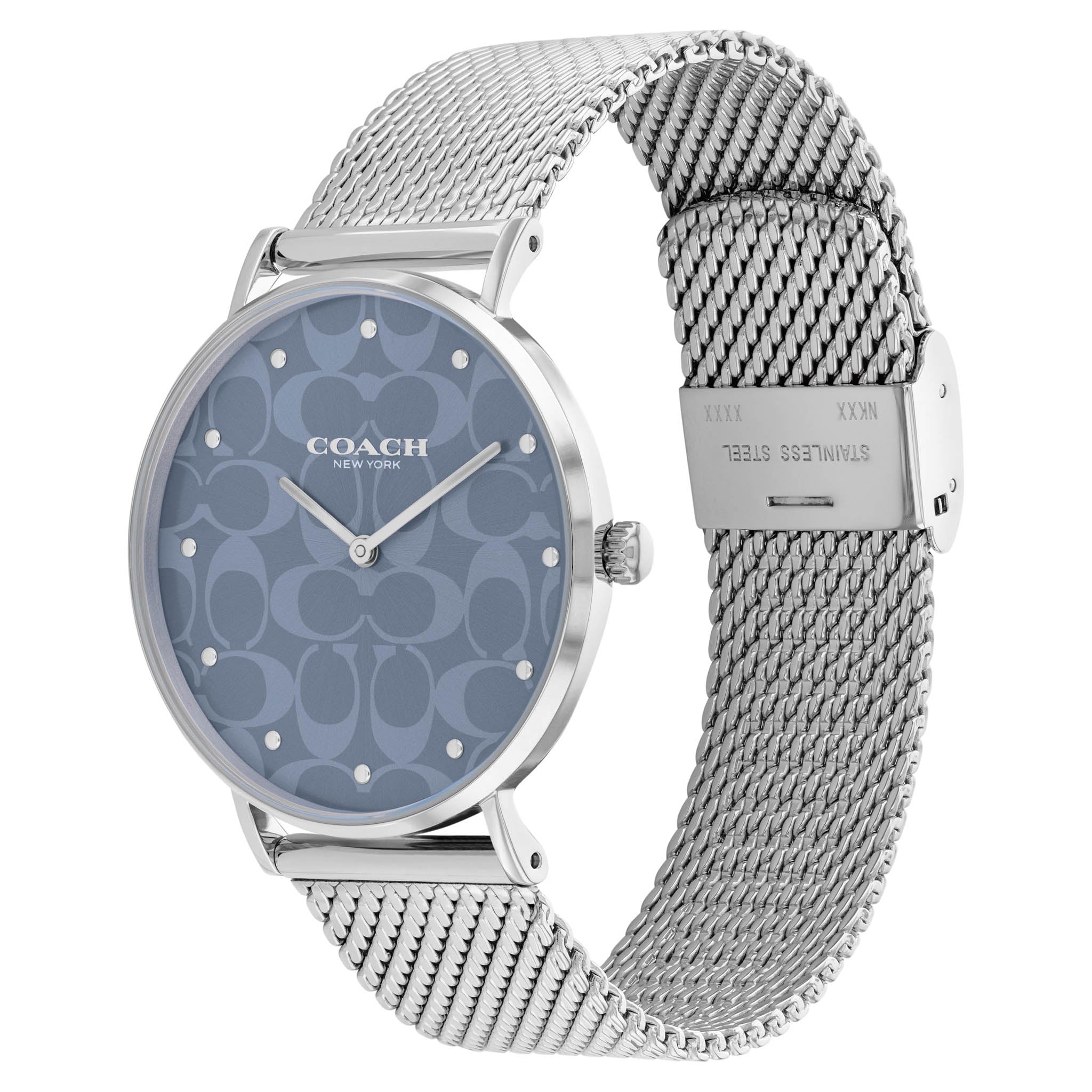 Coach Perry Steel Mesh Blue Dial Women's Watch with Bracelet Gift Set - 14000081