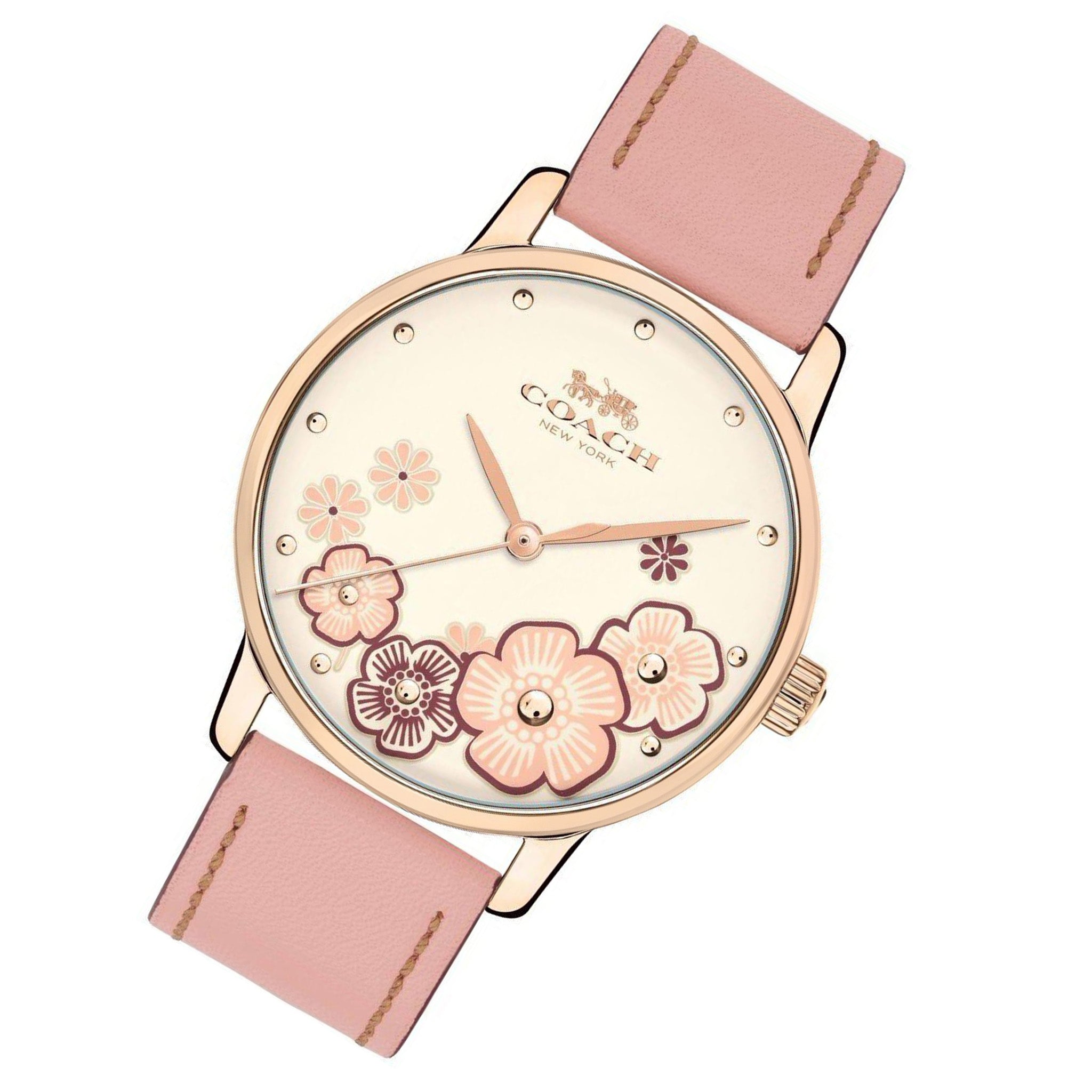 Coach Ladies Blush Pink Leather Grand Watch - 14503009