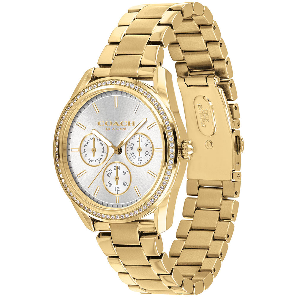 Coach Preston Gold Steel Ladies Sport Watch - 14503266