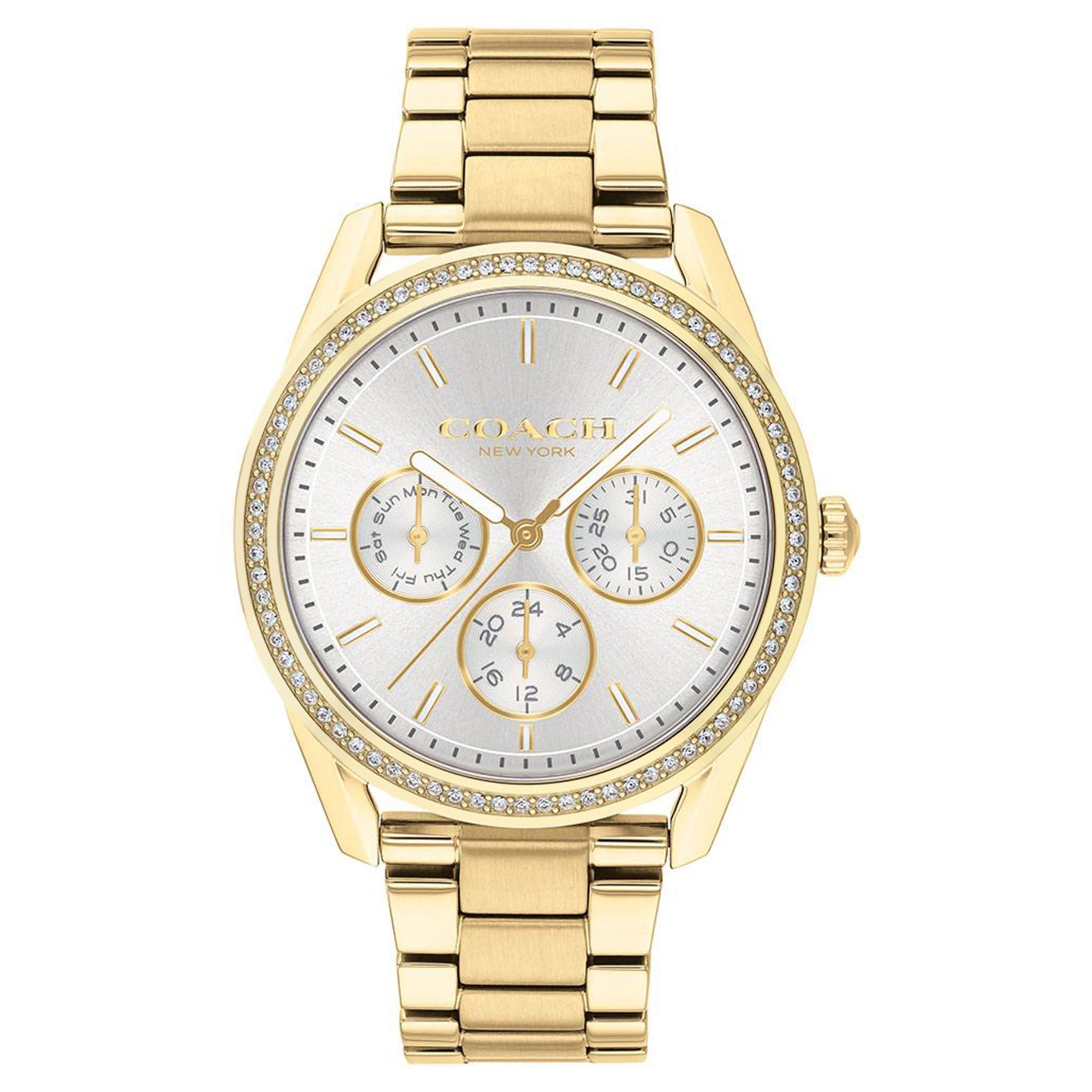 Coach Preston Gold Steel Ladies Sport Watch - 14503266