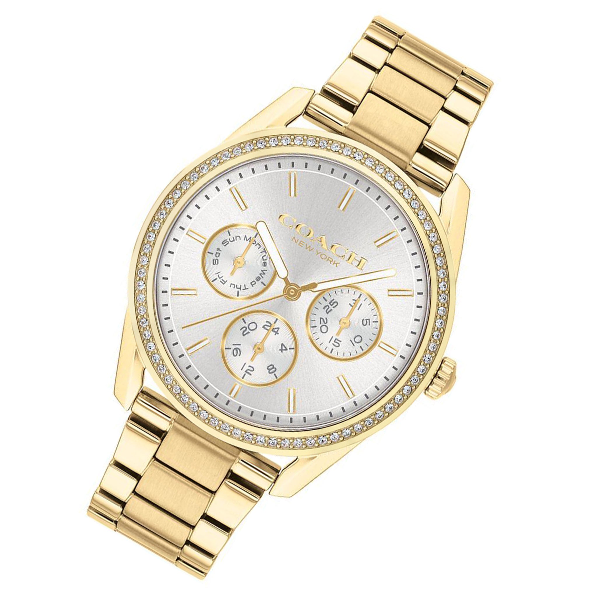 Coach Preston Gold Steel Ladies Sport Watch - 14503266