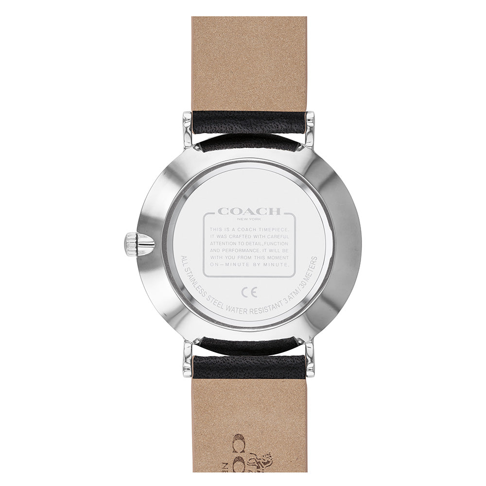 Coach Perry Black Leather Ladies Watch - 14503324
