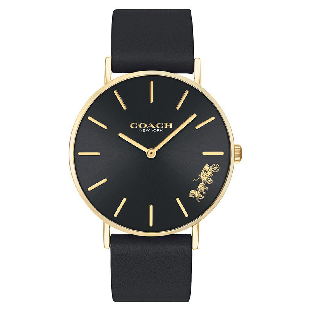 Coach Perry Black Leather Ladies Watch - 14503333