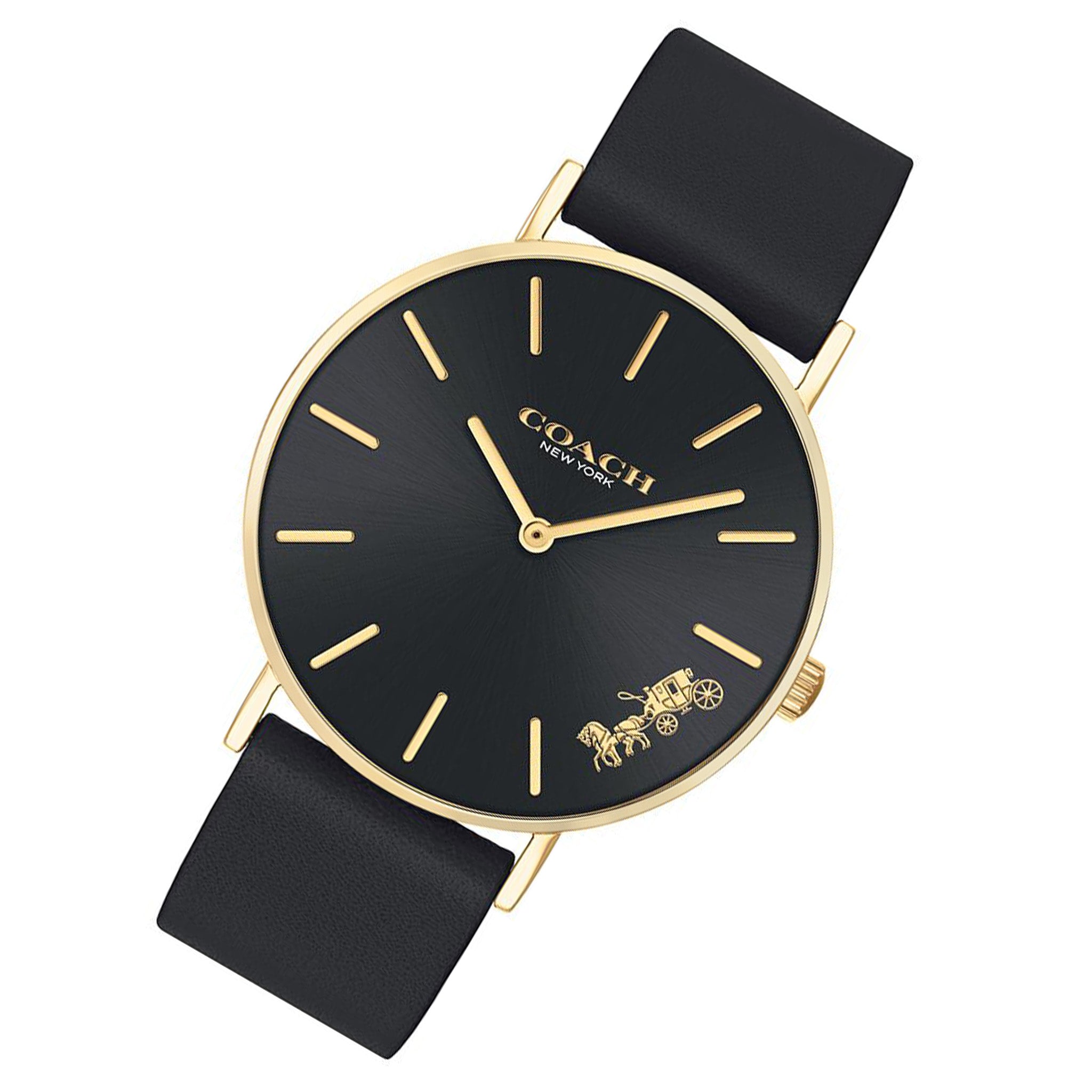 Coach Perry Black Leather Ladies Watch - 14503333