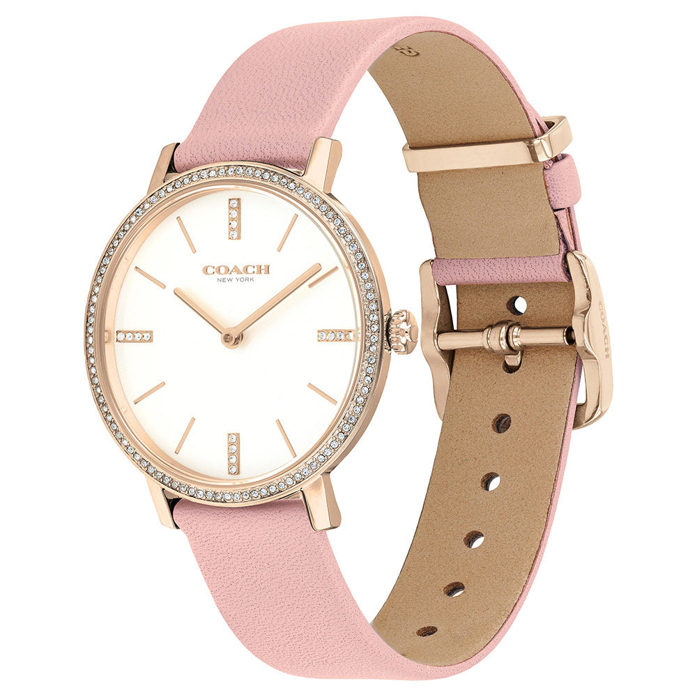 Coach Audrey Pink Leather Ladies Slim Watch - 14503350