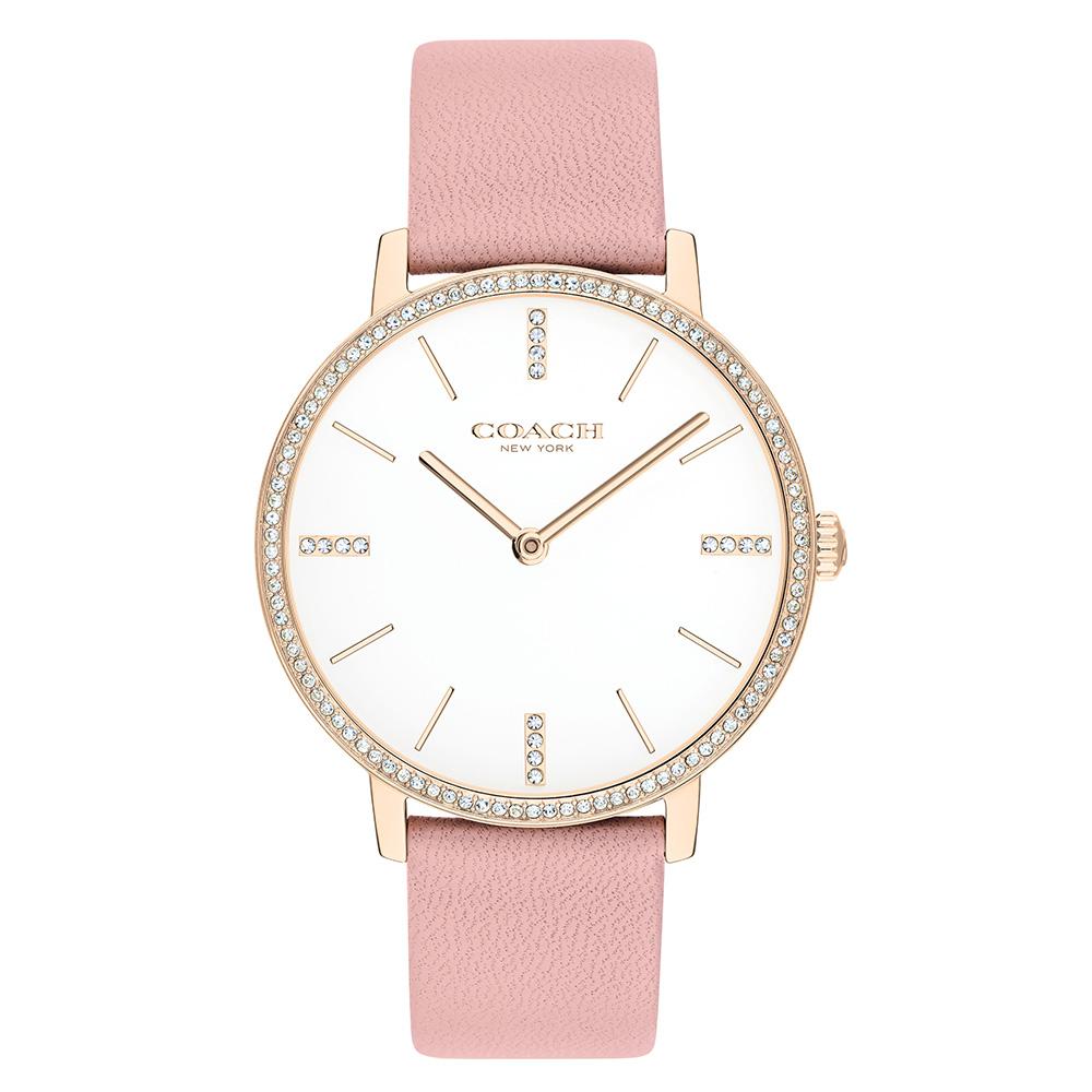 Coach Audrey Pink Leather Ladies Slim Watch - 14503350