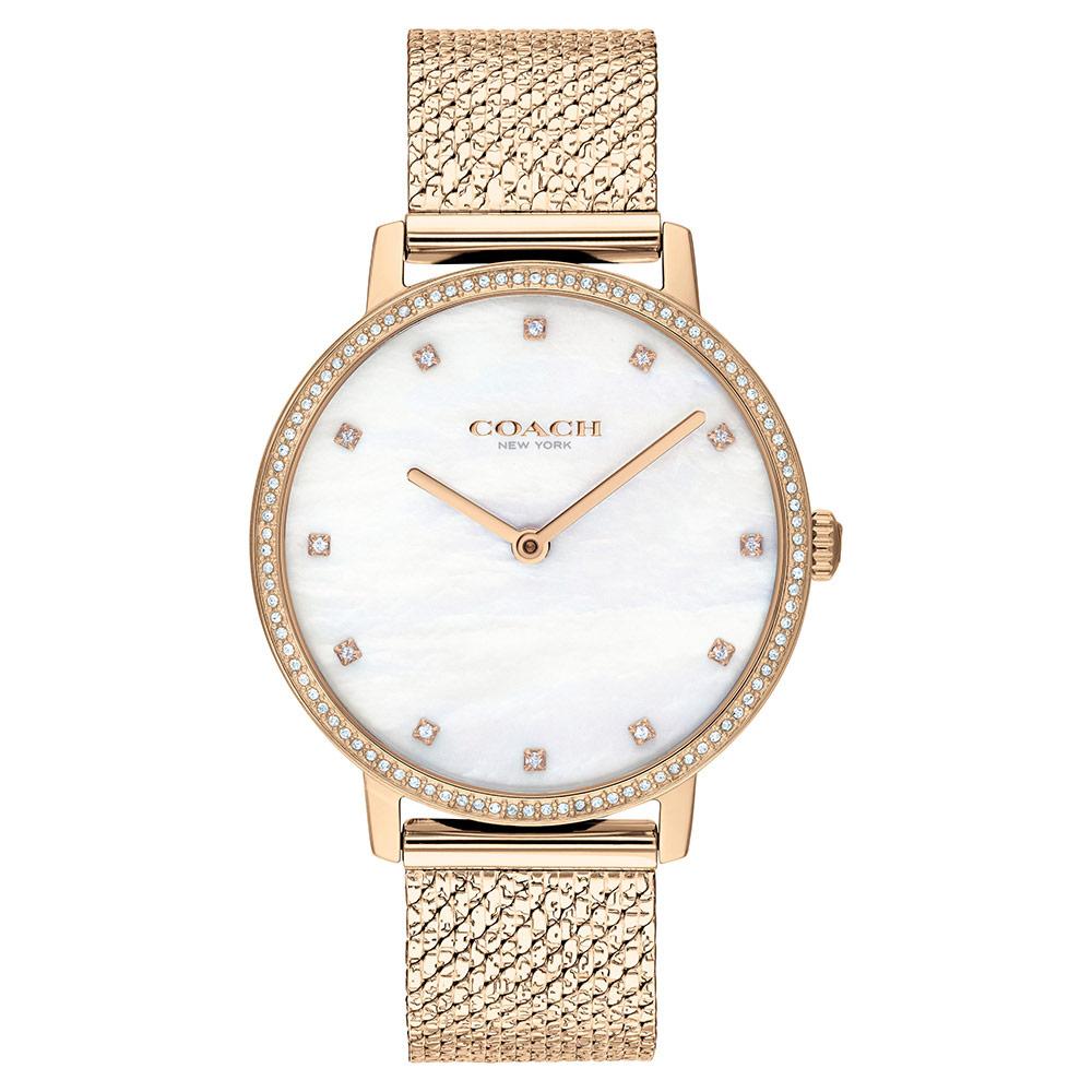 Coach Audrey Carnation Gold Mesh Ladies Slim Watch - 14503360