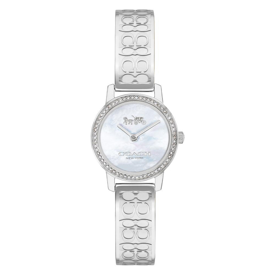 Coach Signature C Silver Steel with Swarovski Crystals Ladies Watch - 14503496