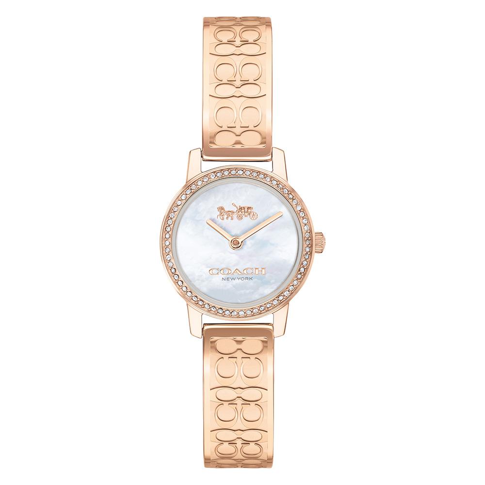 Coach Sigature C Rose Gold Steel with Swarovski Crystals Ladies Watch - 14503498