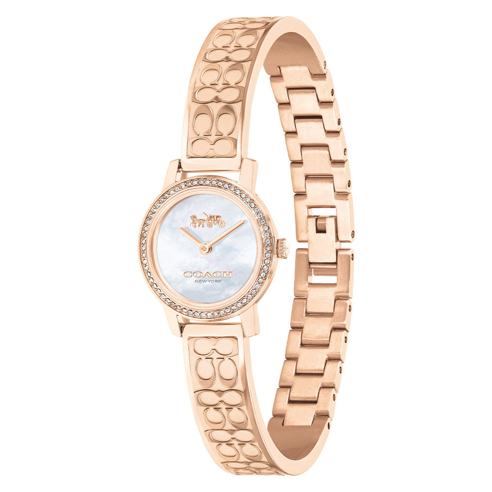Coach Sigature C Rose Gold Steel with Crystals Ladies Watch - 14503498