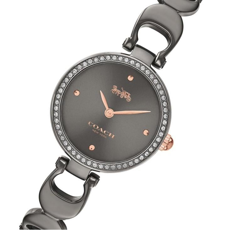 Coach Park Grey Steel Bracelet with Crystals Women's Watch - 14503565