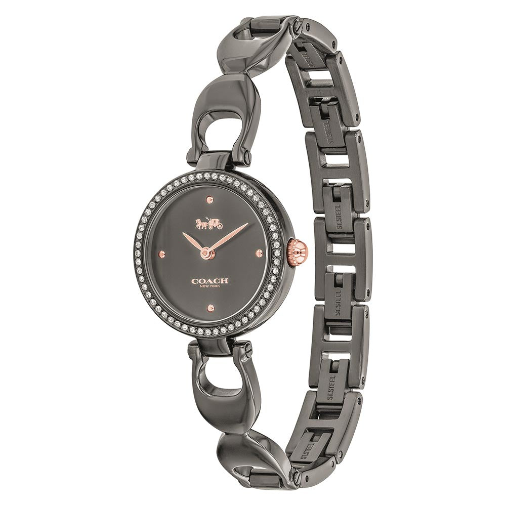 Coach Park Grey Steel Bracelet with Crystals Women's Watch