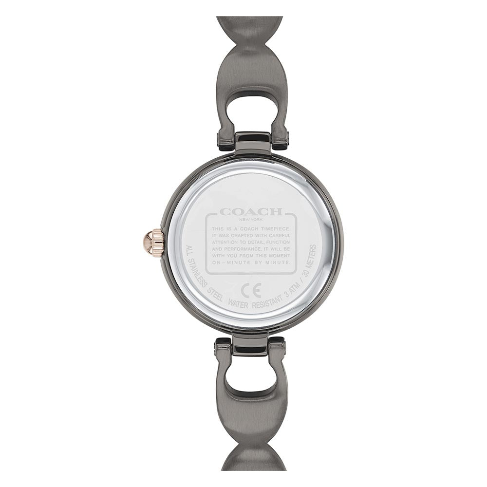 Coach Park Grey Steel Bracelet with Crystals Women's Watch