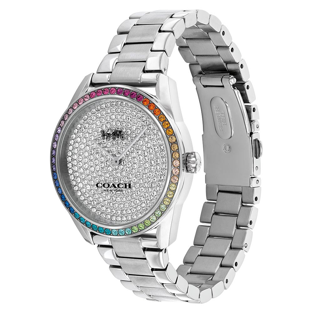 Coach Preston Rainbow Crystal and  Silver Steel Women's Watch - 14503658
