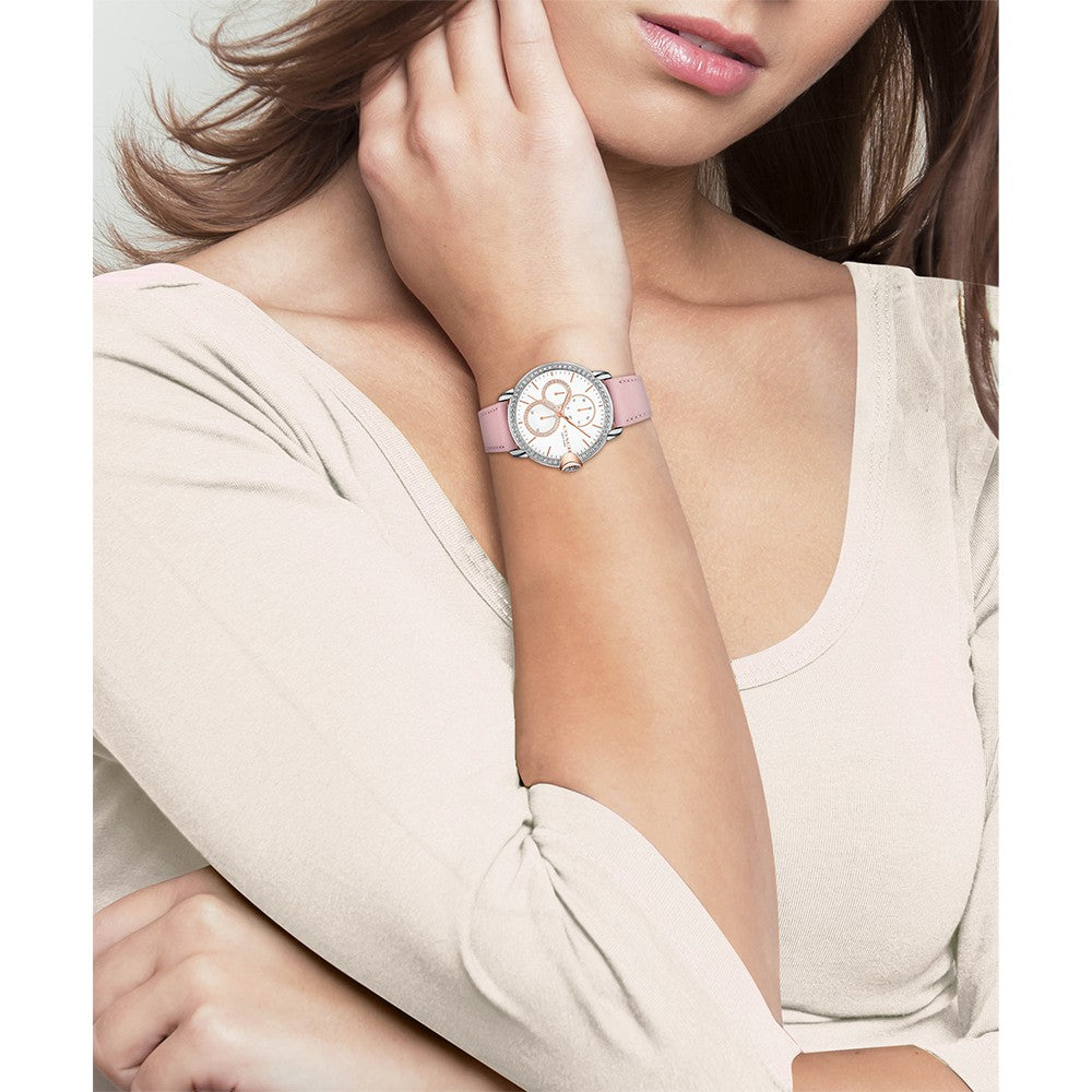 Coach Arden Pink Leather White Dial Women's Multi-function Watch - 14503747