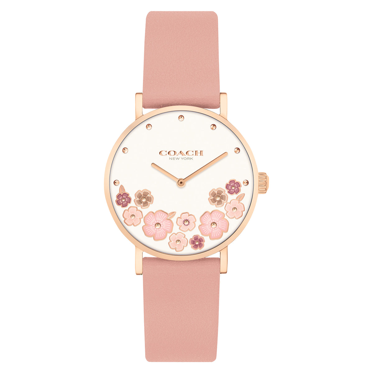 Coach Platinum Rose Tone Dial Watch with Metallic Leather Strap Coach Rose Gold Case Wristwatches for sale - eBay main image 2