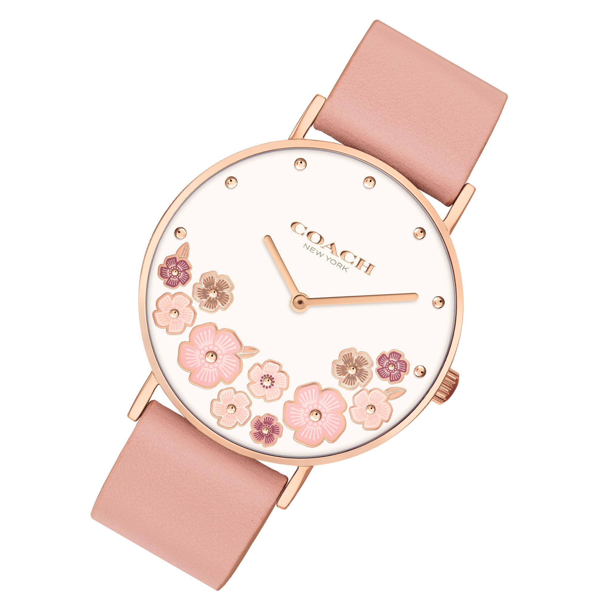 Coach Perry Pink Leather Women's Watch - 14503770