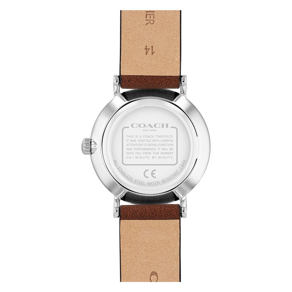 Coach Perry Brown Leather Silver White Dial Women's Watch - 14503797
