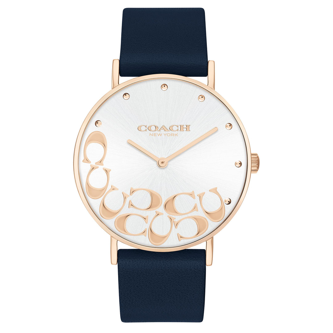 Coach Perry Blue Leather Silver White Dial Women's Watch - 14503802