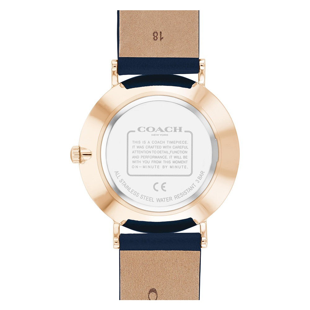 Coach Perry Blue Leather Silver White Dial Women's Watch - 14503802