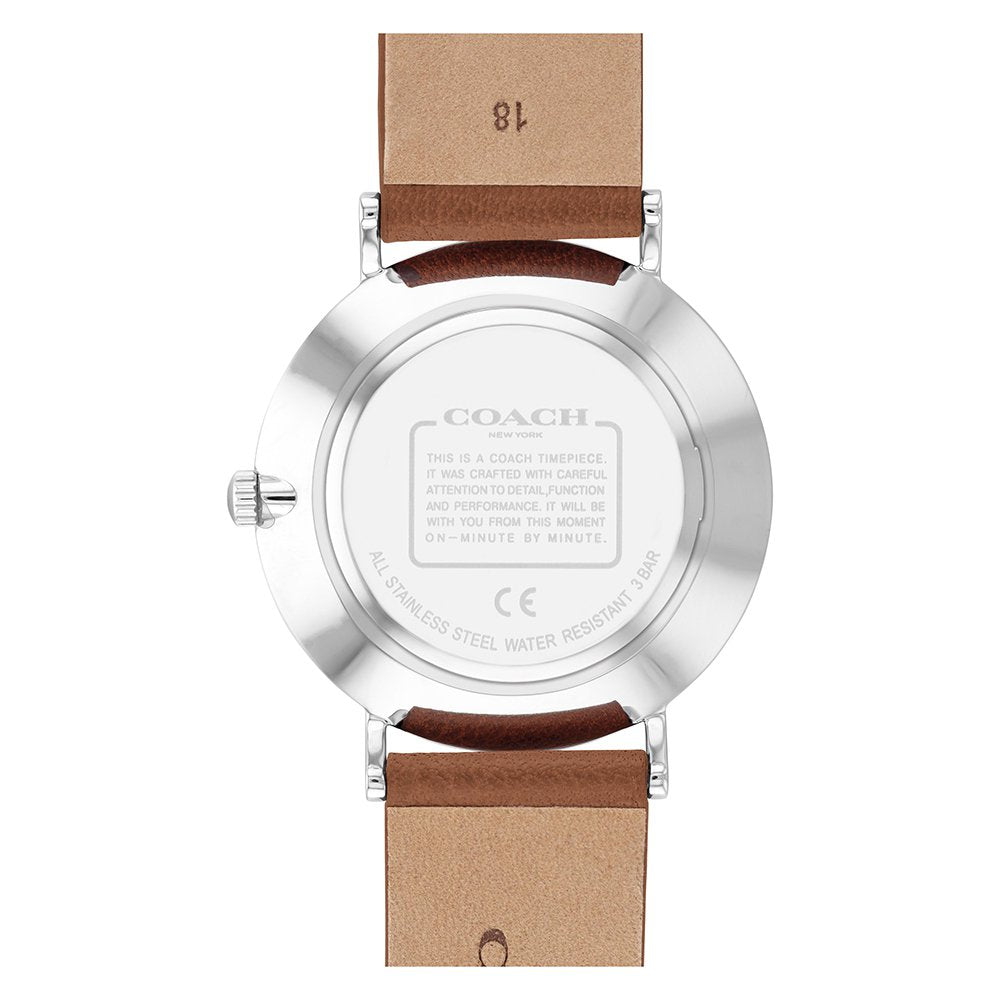 Coach Perry Brown Leather Silver White Dial Women's Watch - 14503803