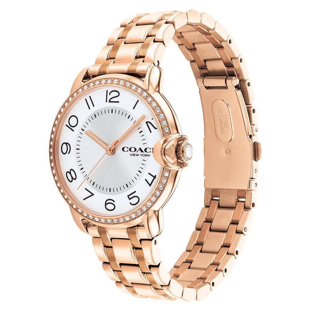Coach Arden Rose Gold Steel Silver White Dial Women's Watch - 14503809