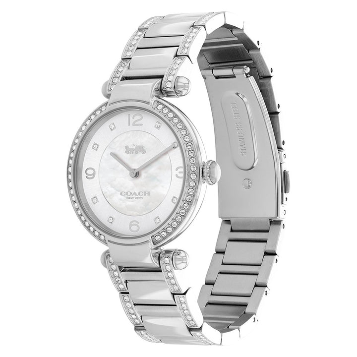 Coach Cary Stainless Steel with Crystals Silver Dial Women's Watch - 14503830