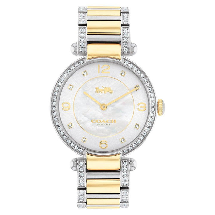 Coach Cary Two-Tone Steel with Crystals Silver Dial Women's Watch - 14503833