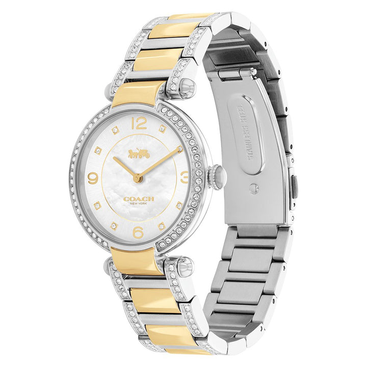 Coach Cary Two-Tone Steel with Crystals Silver Dial Women's Watch - 14503833