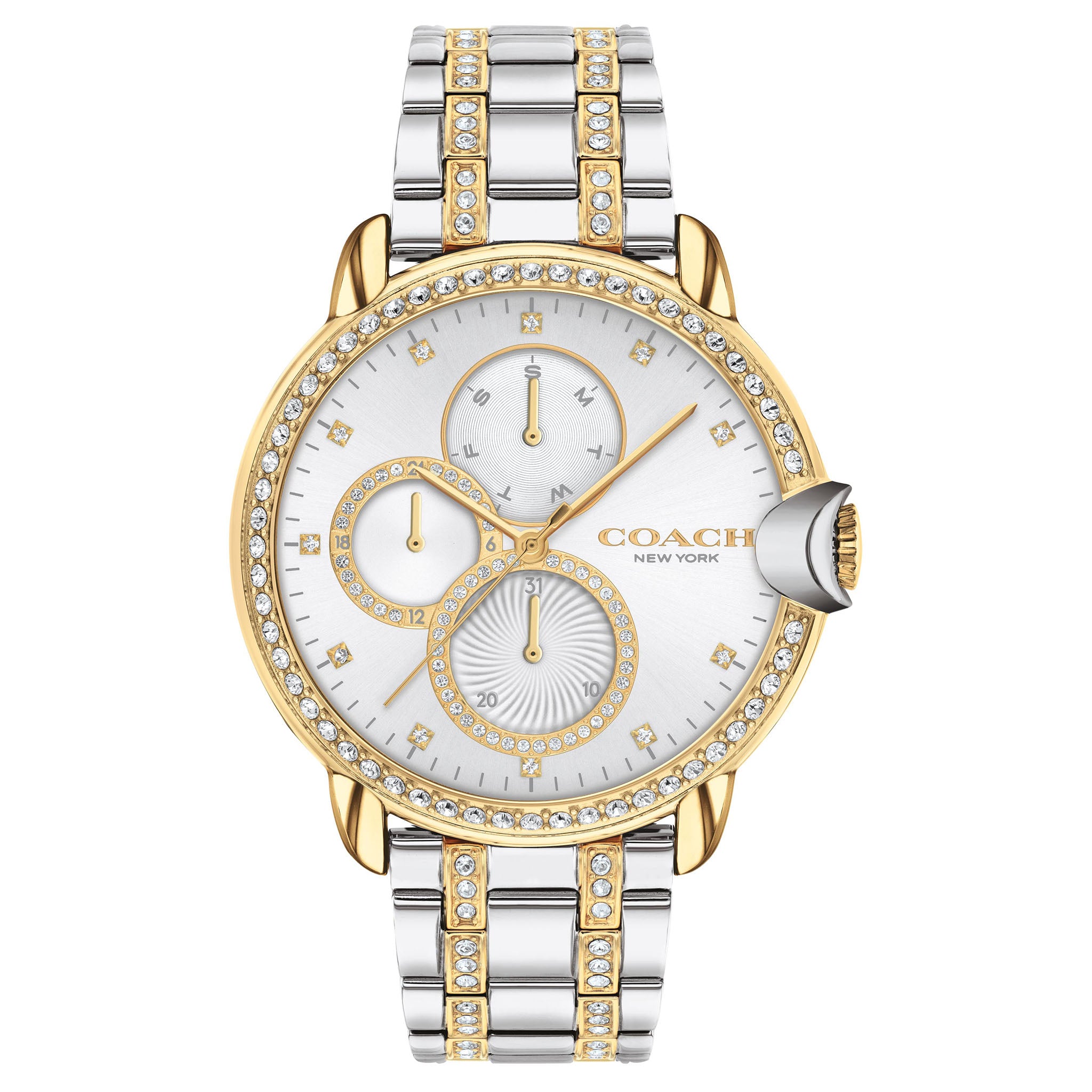 Coach Arden Two-Tone Steel with Crystals Women's Multi-function Watch - 14503861