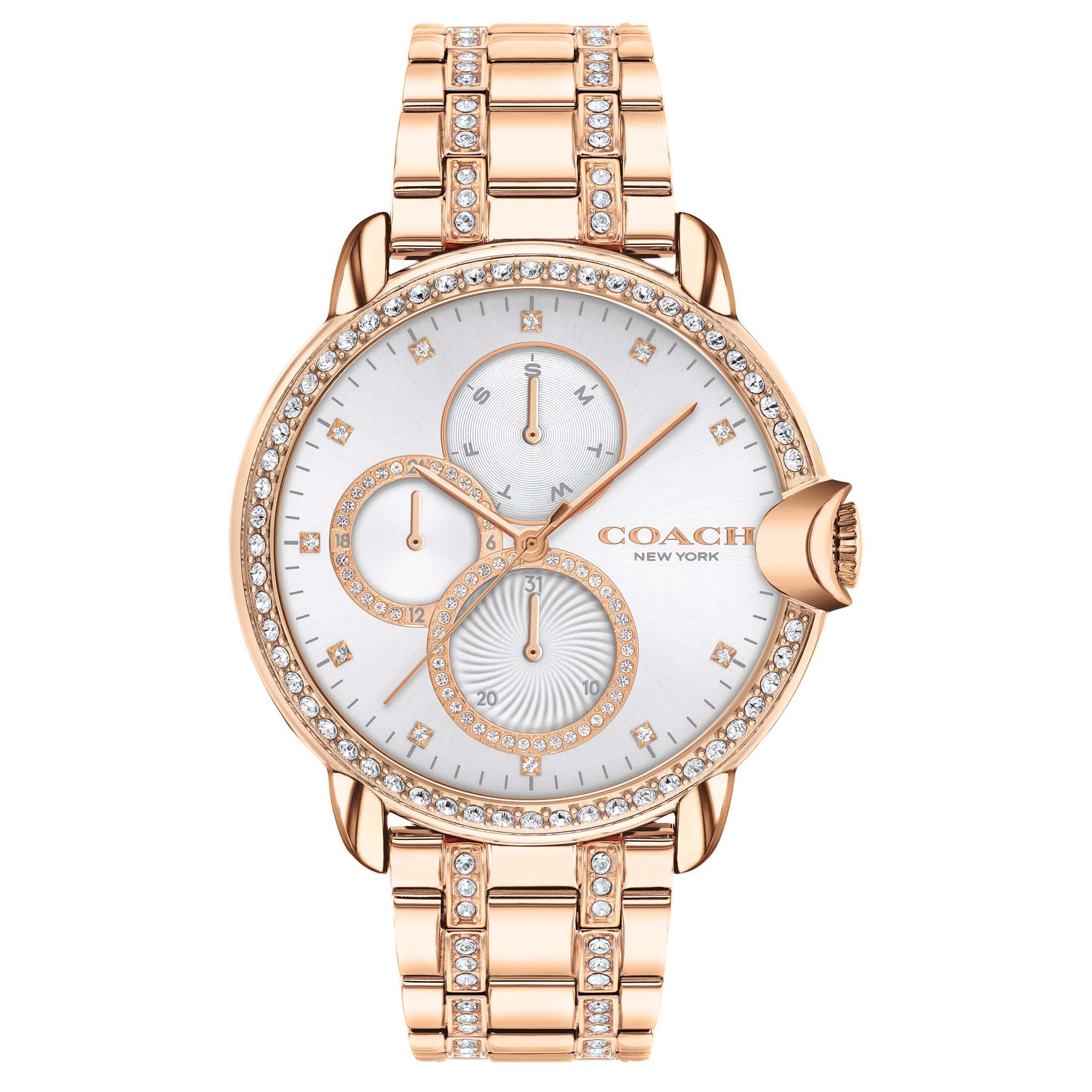 Coach Arden Rose Gold Steel with Crystals Women's Multi-function Watch - 14503863
