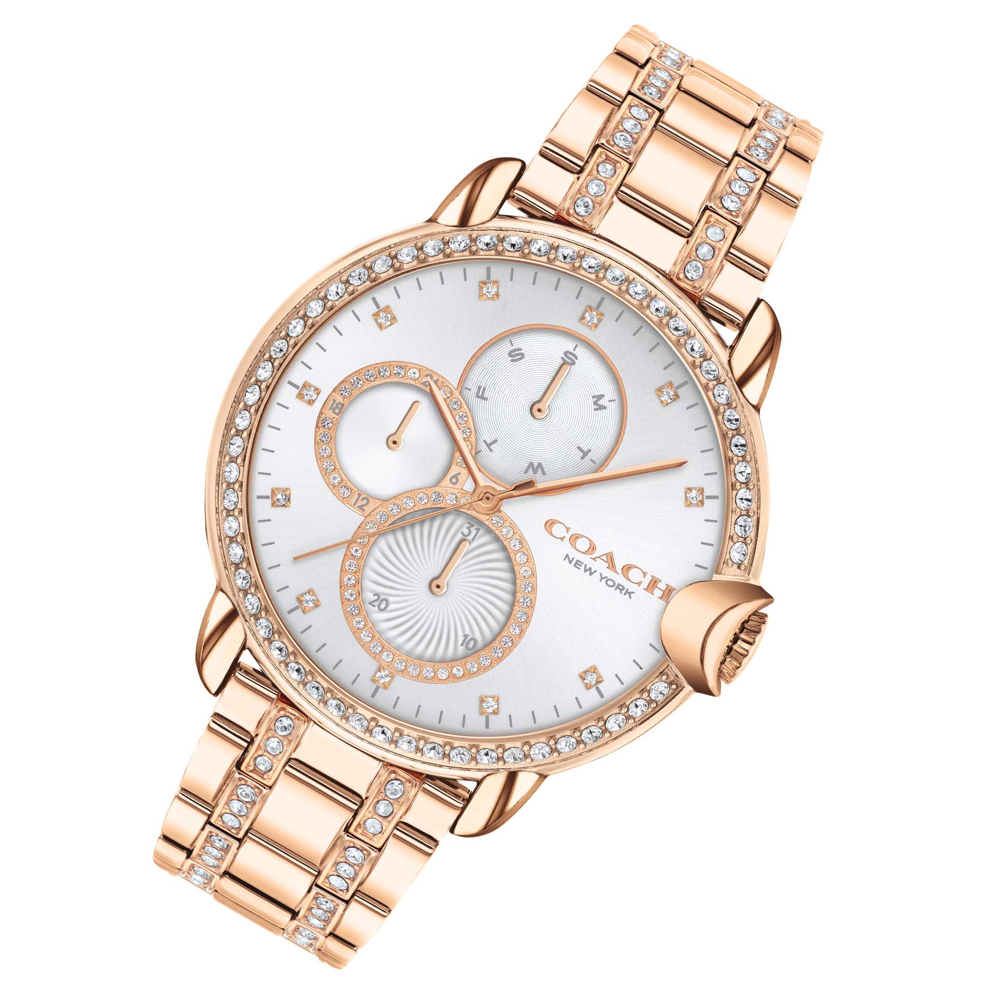 Coach Arden Rose Gold Steel with Crystals Women's Multi-function Watch - 14503863