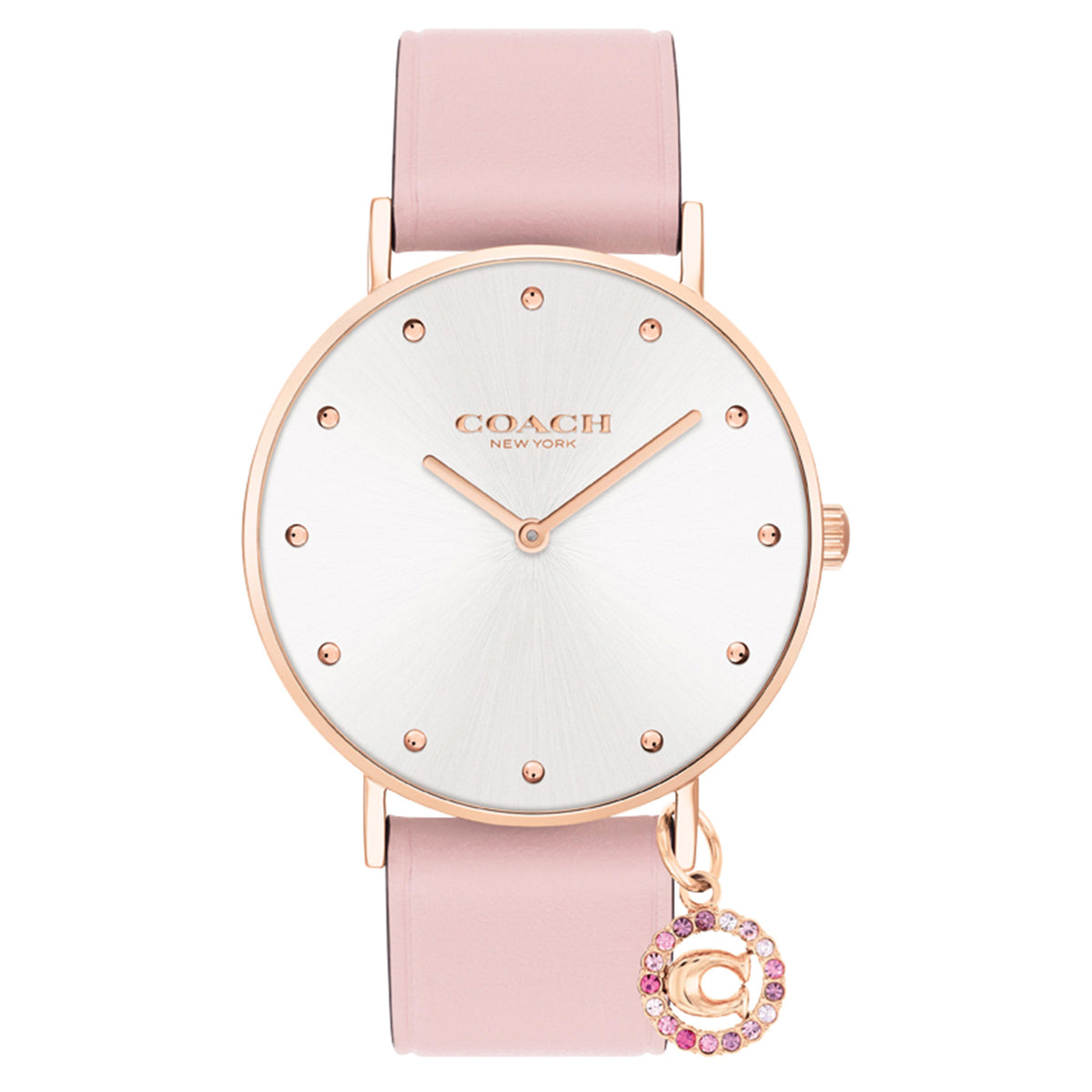 Coach Perry Pink Leather Silver White Dial Women display picture 2