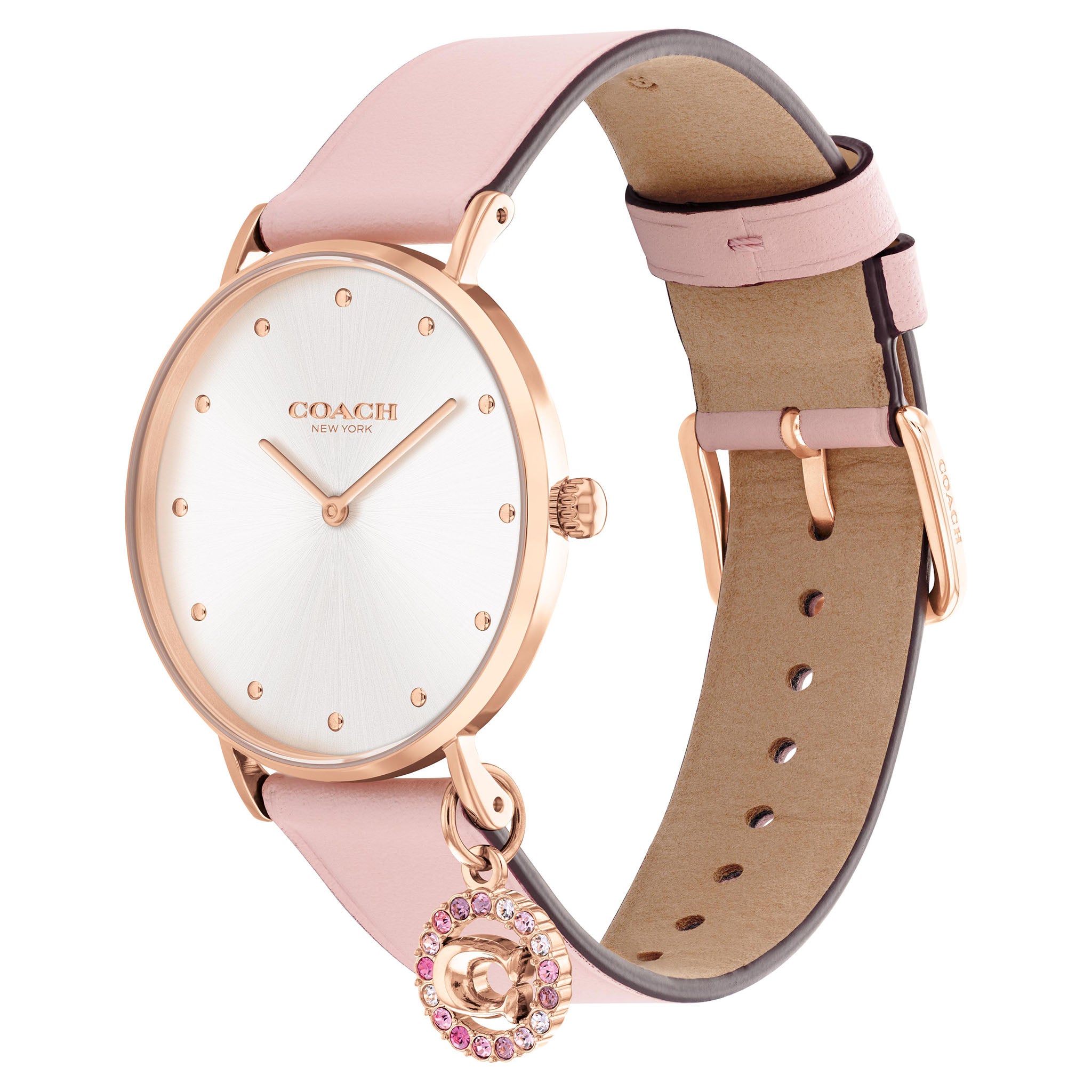 Coach Perry Pink Leather Silver White Dial Women's Watch - 14503884