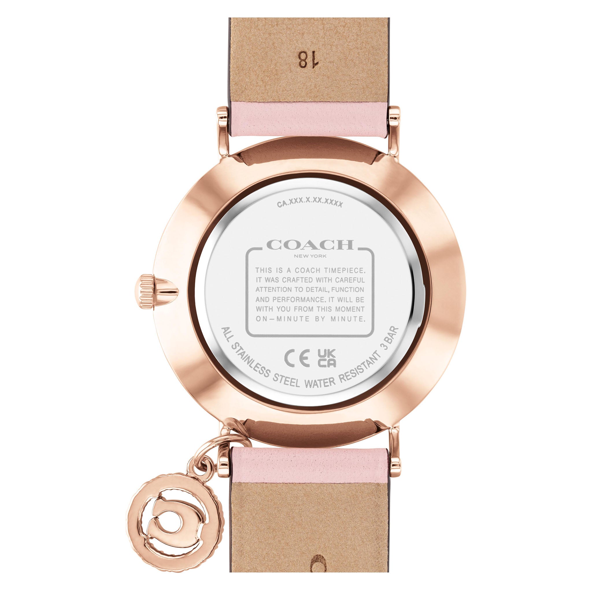 Coach Perry Pink Leather Silver White Dial Women's Watch - 14503884