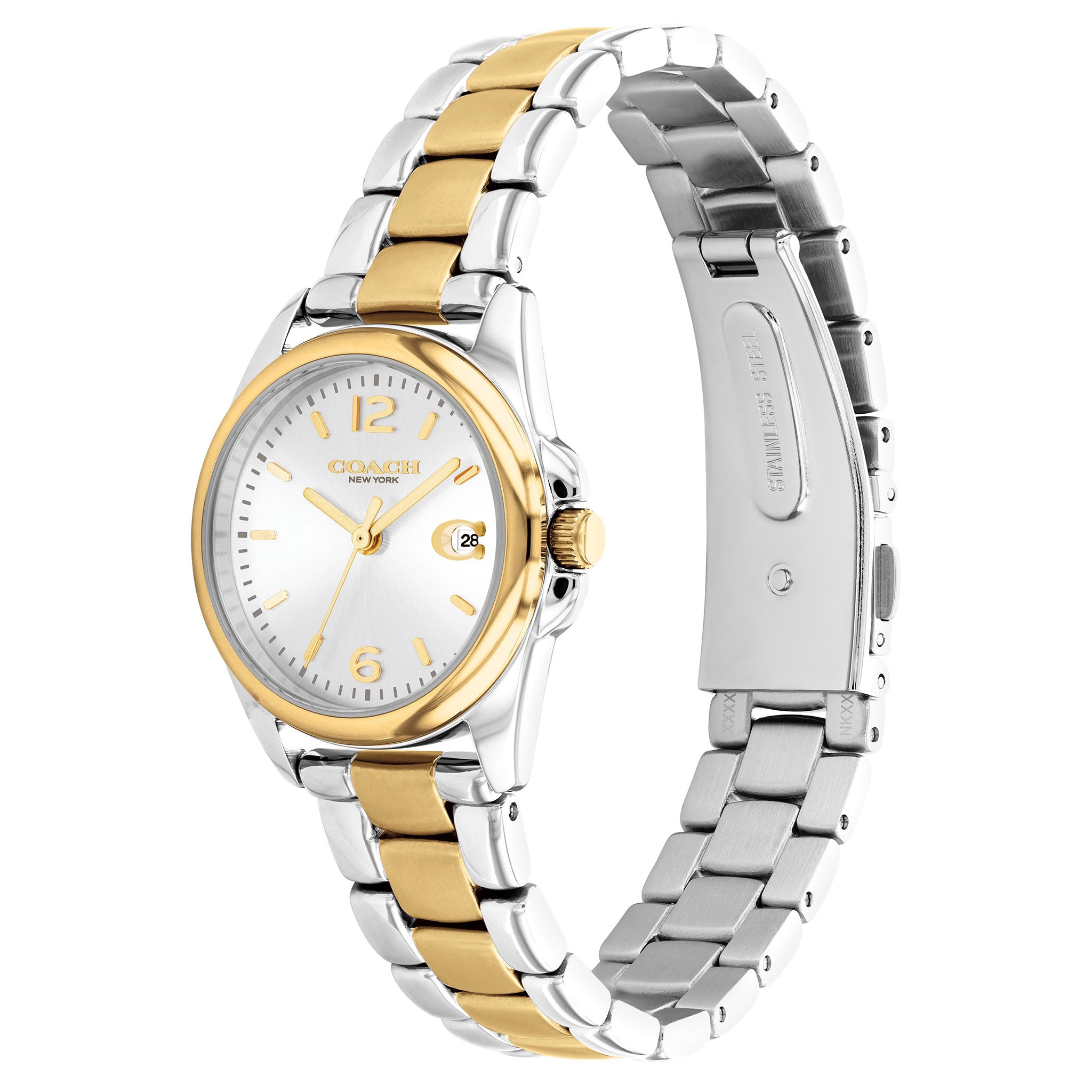Coach Two-Tone Steel Silver White Dial Women's Watch - 14503909
