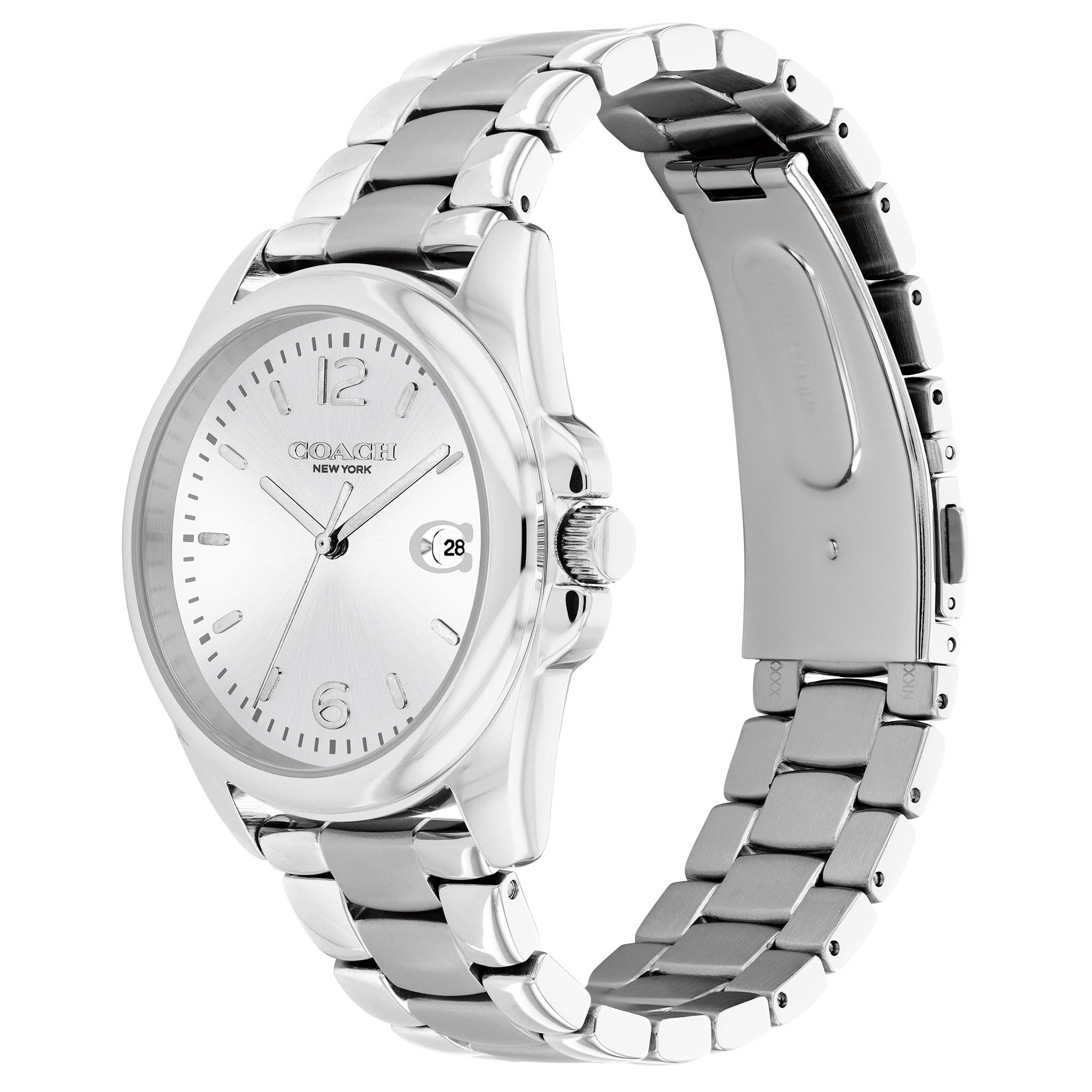 Coach Silver Steel White Dial Women's Watch - 14503910