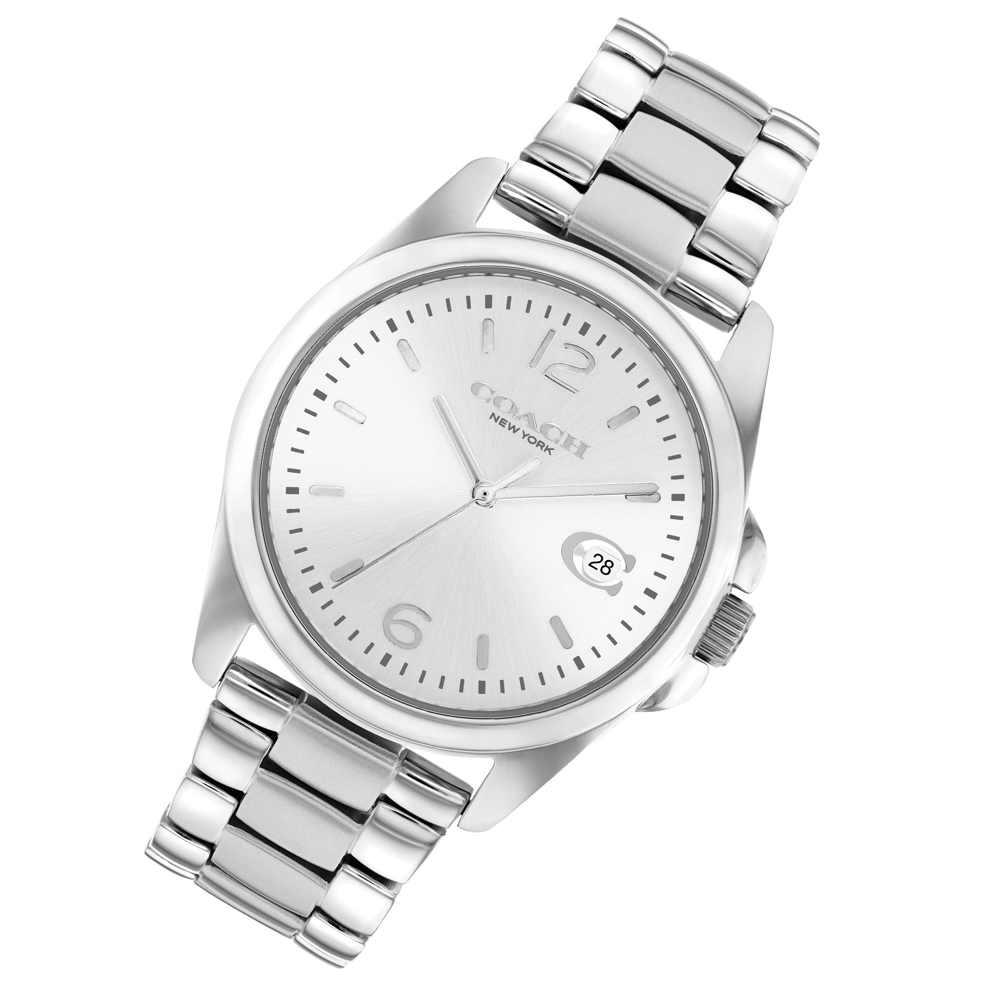 Coach Silver Steel White Dial Women's Watch - 14503910