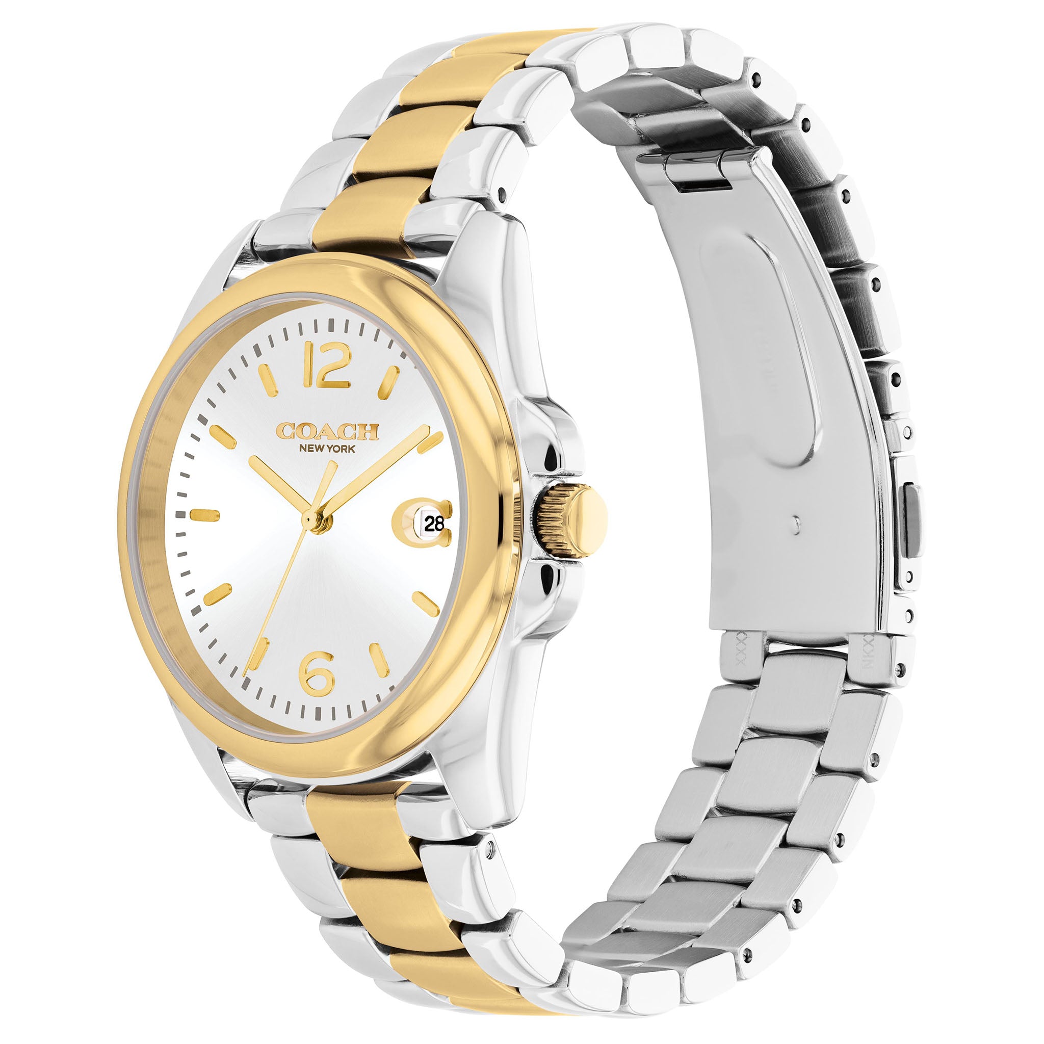 Coach Two-Tone Steel Silver White Dial Women's Watch - 14503913