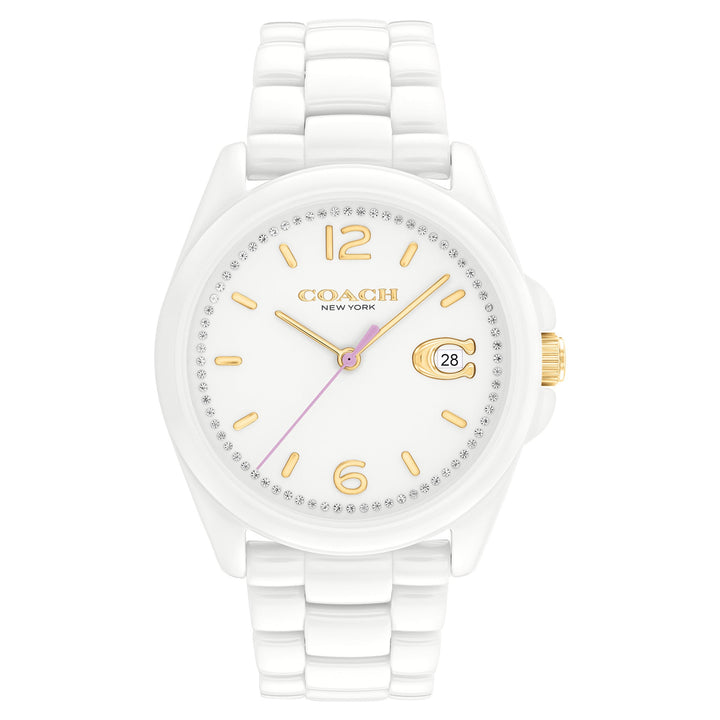 Coach Greyson White Ceramic Band Women's Watch - 14503925