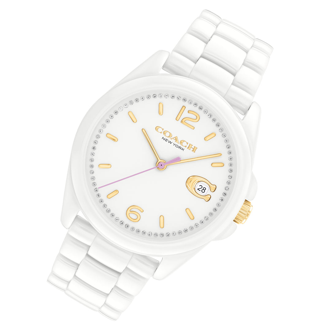 Coach Greyson White Ceramic Women's Watch - 14503925